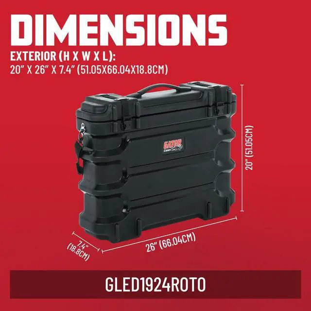 Alt view image 6 of 7 - Cases Molded LCD/LED TV and Monitor Transport Case; Fits 19" - 24" Screens (GLED1924ROTO)
