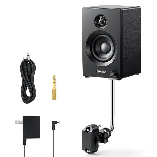 Alt view image 7 of 7 - Electric Drum Amplifier 20Watt, Wireless Bluetooth Electronic Drum Amp with 3" and 0.75" Dual Drivers, Mini Rack-Mountable Monitor Speaker DDA-20SE 80W Peak, Portable for Home Practice