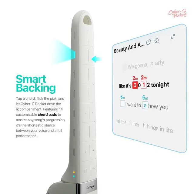 Alt view image 4 of 7 - Enya Pocket Guitar with 15 Instrument Tones & Built-in Speaker | 0.8KG Foldable & Portable,APP Control,Stringless Smart Guitar for Travel,Music Instument for Beginners and Adults,Muisc Gift