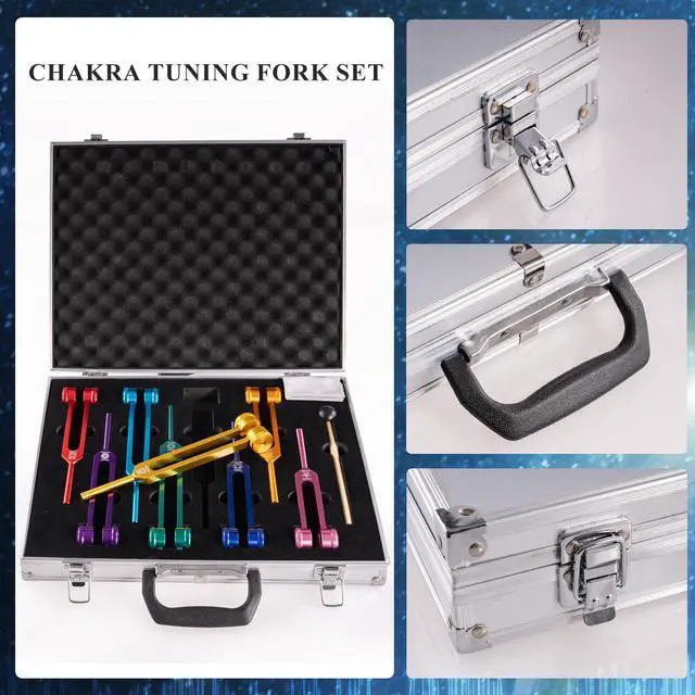 Alt view image 6 of 7 - Chakra Tuning Forks Set, 7 Chakra and 1 Soul Purpose Weighted Tuning Forks Set for Healing, Sound Therapy, Chakra Tuning Fork Set with Tuning Fork Activator and Exquisite Gift Box