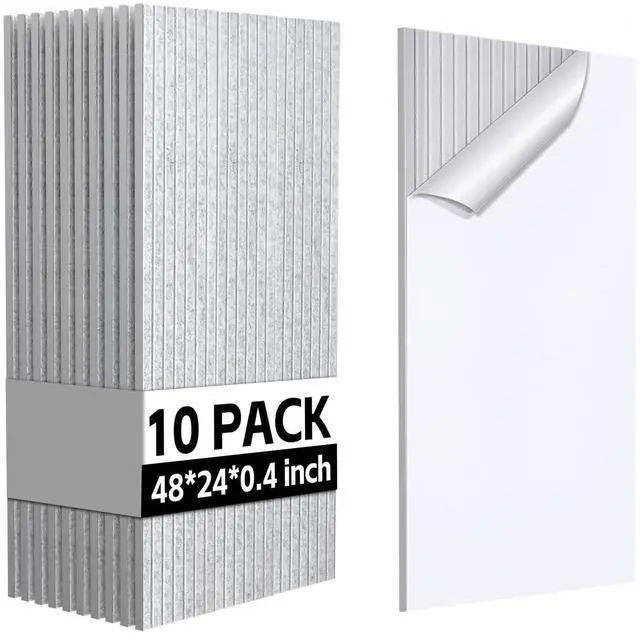 Main image of 10Pack Large Acoustic Panels, 48x24x0.4 inch Sound Proof Panels for Walls, Self-Adhesive Sound Panels Noise Reducing for Walls, Acoustic Wall Panel for Home Studio Office Gym & Commercial Spaces(Grey)