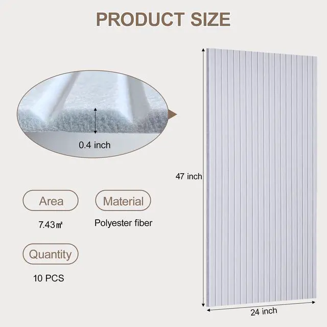 Alt view image 4 of 7 - 10Pack Large Acoustic Panels, 48x24x0.4 inch Sound Proof Panels for Walls, Self-Adhesive Sound Panels Noise Reducing for Walls, Acoustic Wall Panel for Home Studio Office Gym & Commercial Spaces(Grey)