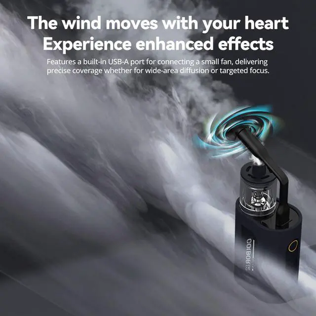 Alt view image 4 of 7 - CF3 Mini Fog Machine 30W Portable Handheld Fogger for Photography, 60° Tilt-Protection, Wireless Remote, Multi-Speed Adjustable, Rechargeable Smoke Machine for Cosplay Halloween DJ Effects