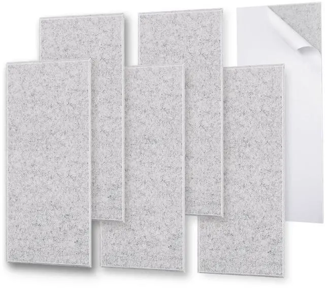 Main image of 6 Pack Thickened Soundproof Wall Panels,15.75" X 31.5" X 0.47" High Density Beveled Edge Acoustic Panels, Sound Dampening Panels for Walls Bedroom Studio (Silver Grey)