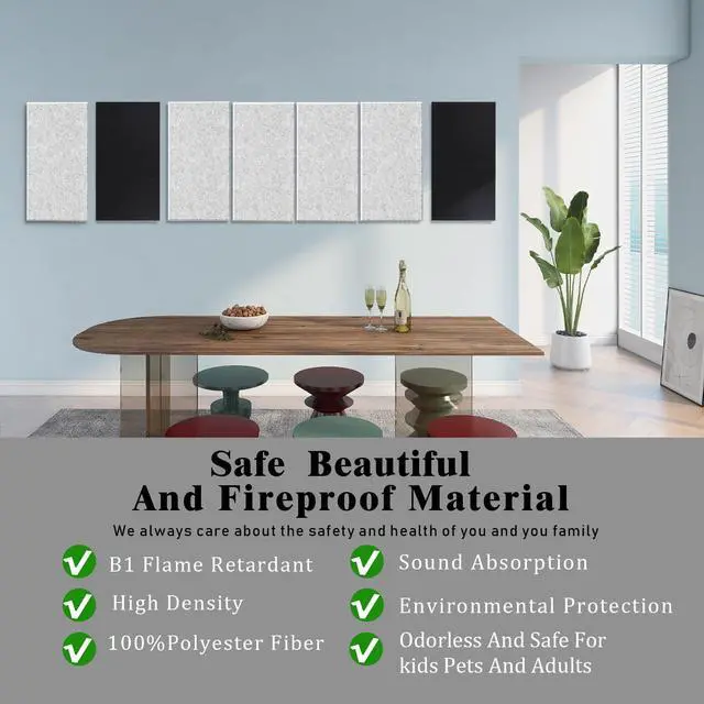 Alt view image 2 of 7 - 6 Pack Thickened Soundproof Wall Panels,15.75" X 31.5" X 0.47" High Density Beveled Edge Acoustic Panels, Sound Dampening Panels for Walls Bedroom Studio (Silver Grey)