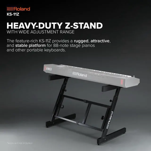 Alt view image 3 of 7 - KS-11Z Keyboard Stand | Heavy-Duty Z-Stand with Wide Adjustment Range for 88-Note Stage Pianos & Other Keyboards | Foldable Padded Support Arms | Easy Transport & Storage
