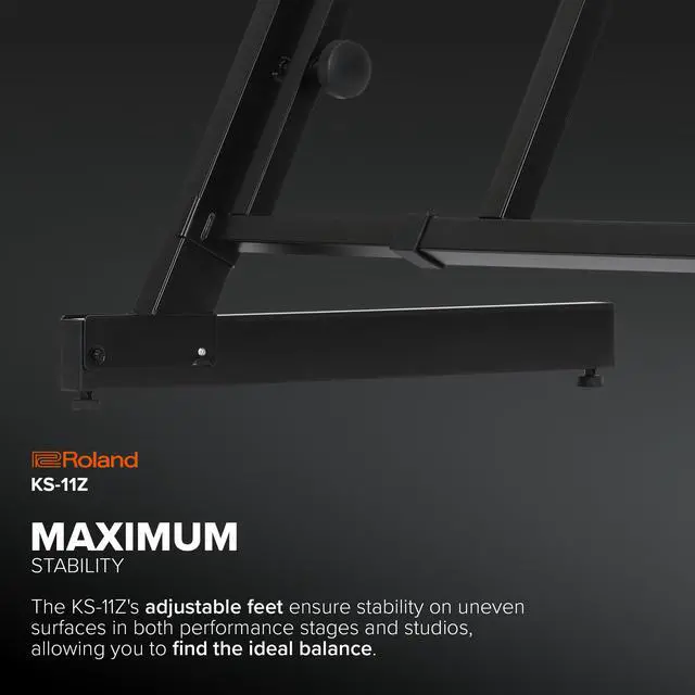 Alt view image 5 of 7 - KS-11Z Keyboard Stand | Heavy-Duty Z-Stand with Wide Adjustment Range for 88-Note Stage Pianos & Other Keyboards | Foldable Padded Support Arms | Easy Transport & Storage