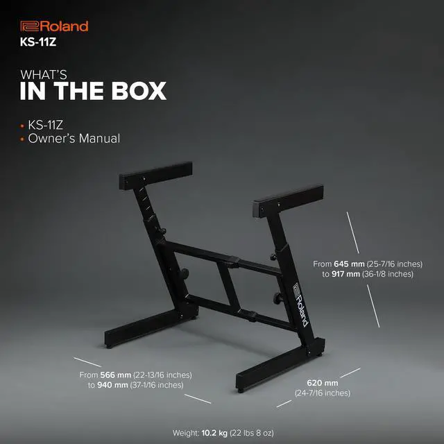 Alt view image 7 of 7 - KS-11Z Keyboard Stand | Heavy-Duty Z-Stand with Wide Adjustment Range for 88-Note Stage Pianos & Other Keyboards | Foldable Padded Support Arms | Easy Transport & Storage