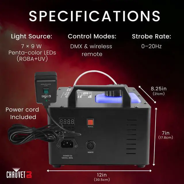 Alt view image 2 of 7 - Geyser T6 Vertical Fog Machine | Pyrotechnic Style Fog Effect Without Toxic Chemicals or CO2 | Wireless and Timer Remote Control | Compact Design for Mobile Applications