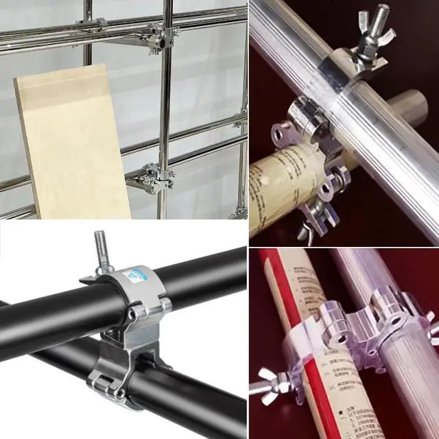 Alt view image 4 of 7 - Stage Lighting Equipment & Accessories,Twist Paired Aluminum Cclamp Scaffolding Heavy Duty Truss Clamps Adjustable 40-52mm/1.57-2.05 inches (4pack Silver)