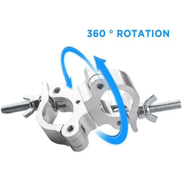 Alt view image 3 of 7 - Stage Lighting Equipment & Accessories,Twist Paired Aluminum Cclamp Scaffolding Heavy Duty Truss Clamps Adjustable 40-52mm/1.57-2.05 inches (4pack Silver)