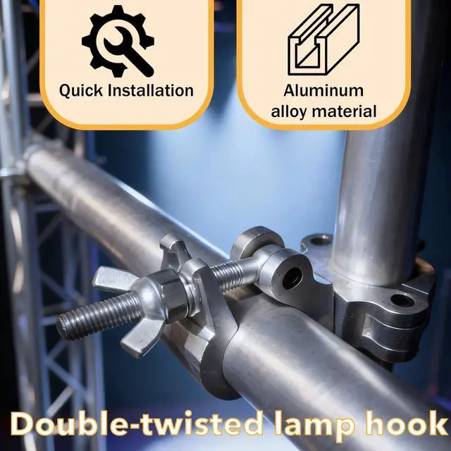 Alt view image 5 of 7 - Stage Lighting Equipment & Accessories,Twist Paired Aluminum Cclamp Scaffolding Heavy Duty Truss Clamps Adjustable 40-52mm/1.57-2.05 inches (4pack Silver)