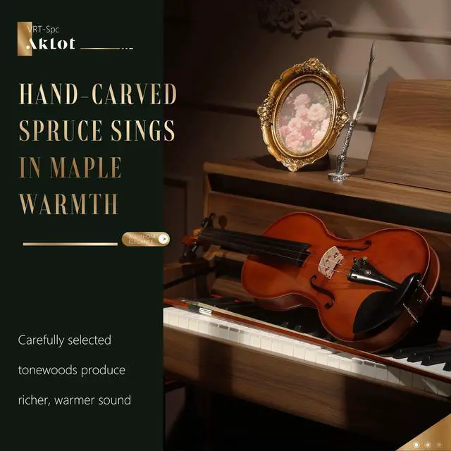 Alt view image 5 of 7 - 4/4 Full Size Violin: Ergonomic, Stable Tuning, Anti-crack Solid Wood, Premium Ebony, For Beginners, With Hard Case, Tuner, Spare Strings, Bow, Shoulder Rest, Lesson Book, Fingerboard Stickers