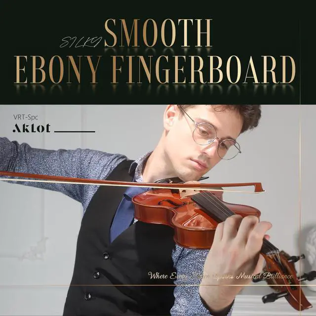 Alt view image 6 of 7 - 4/4 Full Size Violin: Ergonomic, Stable Tuning, Anti-crack Solid Wood, Premium Ebony, For Beginners, With Hard Case, Tuner, Spare Strings, Bow, Shoulder Rest, Lesson Book, Fingerboard Stickers