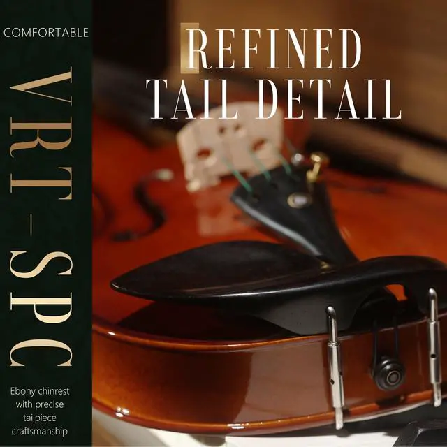 Alt view image 7 of 7 - 4/4 Full Size Violin: Ergonomic, Stable Tuning, Anti-crack Solid Wood, Premium Ebony, For Beginners, With Hard Case, Tuner, Spare Strings, Bow, Shoulder Rest, Lesson Book, Fingerboard Stickers
