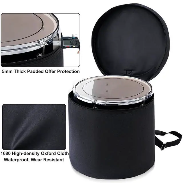 Alt view image 2 of 7 - Drum Bags Set 9-pcs, All in One Drum Carrying Carrying Soft Cases Set | For 10" / 12" / 13" Tom, 14" Snare, 16" Floor Tom, 22" x 18 Bass Drum, 22" Cymbals Bag, Drumsticks bag, 41 Hardware Bag