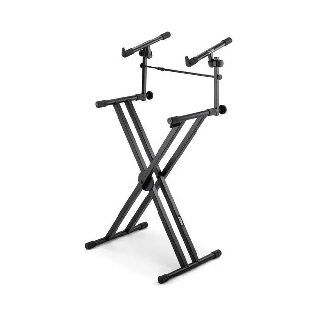 Alt view image 3 of 7 - KSA7500 Universal Second Tier for X-Style Keyboard Stand (for Stacking Keyboards, Electric Pianos, Synths, and Organs, 60 lb Capacity, Adjustable, Nonslip Arms and Feet, Metal, Black)