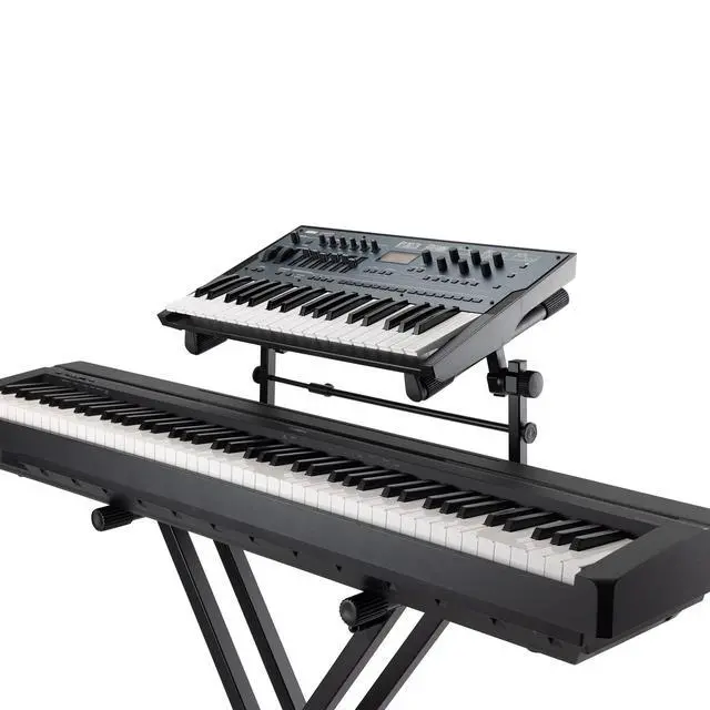 Alt view image 4 of 7 - KSA7500 Universal Second Tier for X-Style Keyboard Stand (for Stacking Keyboards, Electric Pianos, Synths, and Organs, 60 lb Capacity, Adjustable, Nonslip Arms and Feet, Metal, Black)