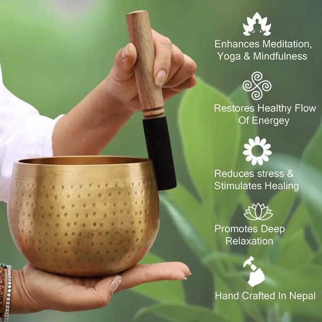 Alt view image 3 of 7 - Tibetan Ring Gong Meditation Singing Bowl Mallet Cushion Set (Jumbo)