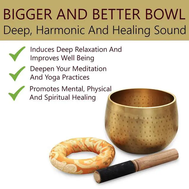 Alt view image 4 of 7 - Tibetan Ring Gong Meditation Singing Bowl Mallet Cushion Set (Jumbo)