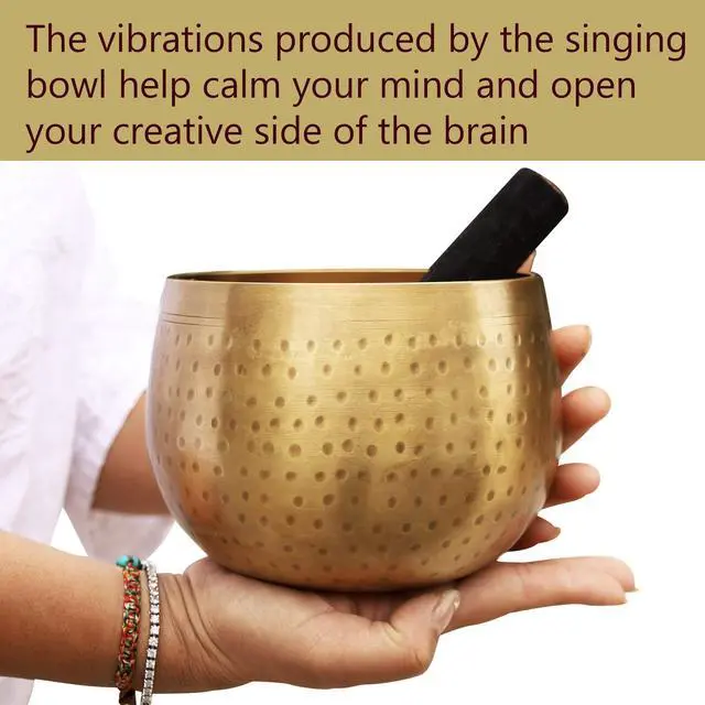 Alt view image 6 of 7 - Tibetan Ring Gong Meditation Singing Bowl Mallet Cushion Set (Jumbo)