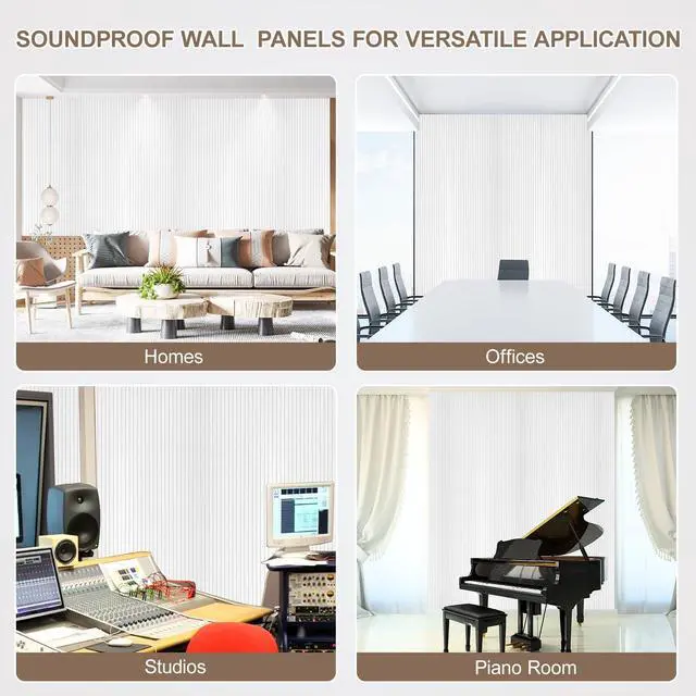 Alt view image 7 of 7 - 10 Packs Acoustic Panels,Large 47" X 24" X 0.38" Soundproof Wall Panels,Self-adhesive Sound Absorbing Dampening Panel,Sound Proof Panels for Walls Home Studio and Office(White)