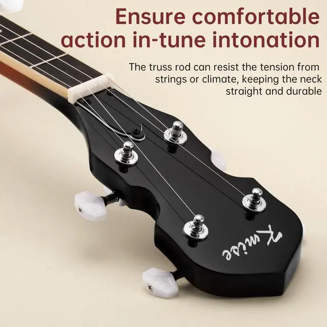 Alt view image 5 of 7 - Banjo, 5 String Banjos with Remo Head Full Size 38 Inch Closed Back with Removable Resonator, Strings Pack, Finger Picks, Strap, Case, Tuner Set Accessories for Starter Adults Beginner Gift