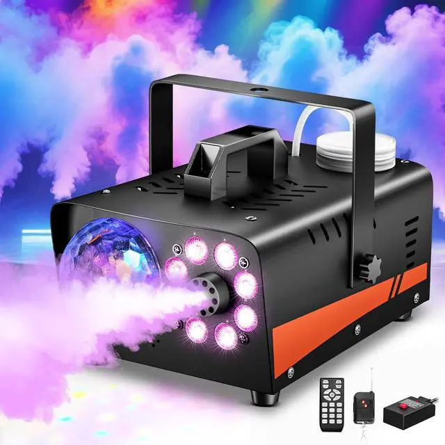 Main image of 1200W Fog Machine, Smoke Machine Fog with Disco Ball Lights, 6000CFM with 13-Color LED Effects, Wired And Wireless Remote Controls, Ideal for Indoor, Outdoor, Wedding, Parties, and Halloween
