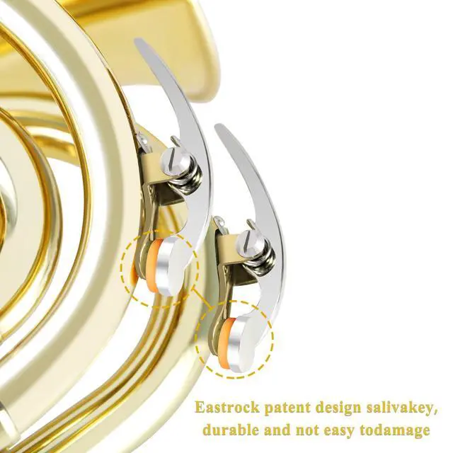 Alt view image 3 of 7 - Pocket Trumpet Brass Bb Gold Lacquer Mini Trumpet with 7 C Mouthpiece, Hard Case, Strap, White Gloves, Cleaning Kit for Students and Beginners
