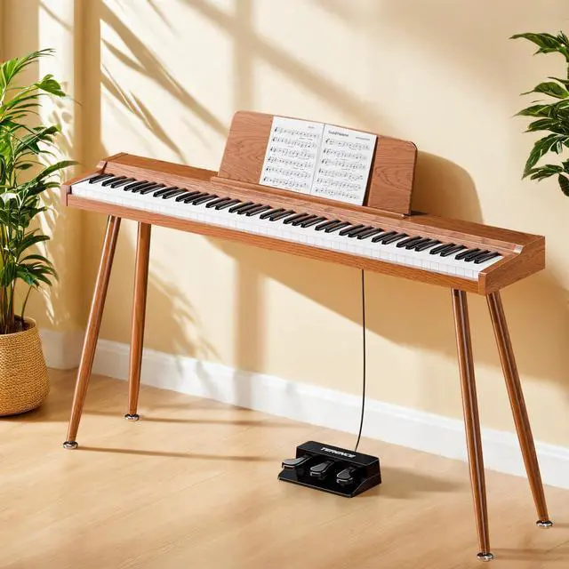 Main image of Keyboard Piano Electric 88 Key Piano keyboard: 88 Key keyboard Piano Semi-Weighted Full Size Premium Sound MIDI Headphone Jack Triple Pedal Compact Design for Beginners to Professionals