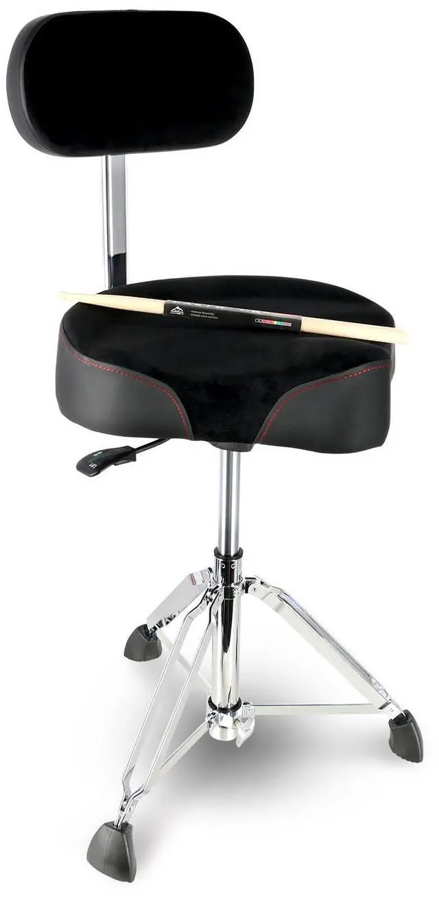 Main image of Drum Throne with Backrest,Heavy Duty Drum Stools Height Adjustable Motorcycle Style Hydraulic Drum Seat Drum Chair for Adult Drummer(Black)