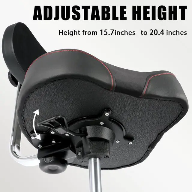 Alt view image 4 of 7 - Drum Throne with Backrest,Heavy Duty Drum Stools Height Adjustable Motorcycle Style Hydraulic Drum Seat Drum Chair for Adult Drummer(Black)