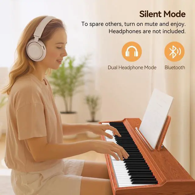 Alt view image 4 of 7 - Keyboard Piano Electric 88 Key Piano keyboard: 88 Key keyboard Piano Semi-Weighted Full Size Premium Sound MIDI Headphone Jack Triple Pedal Compact Design for Beginners to Professionals