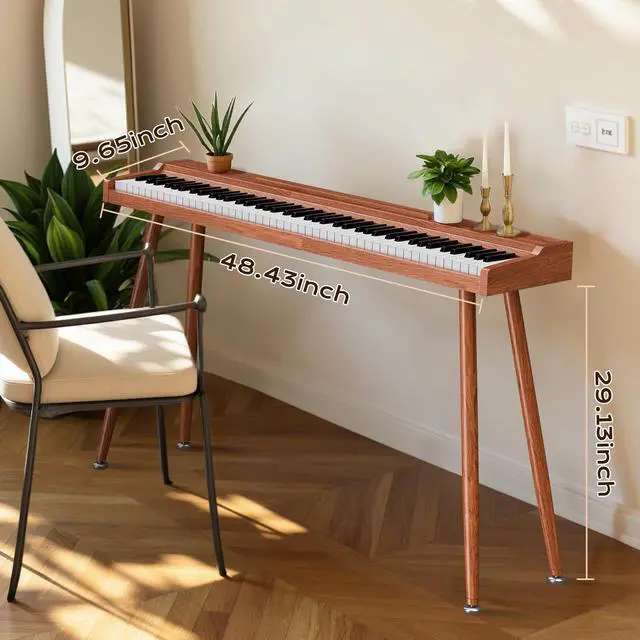 Alt view image 7 of 7 - Keyboard Piano Electric 88 Key Piano keyboard: 88 Key keyboard Piano Semi-Weighted Full Size Premium Sound MIDI Headphone Jack Triple Pedal Compact Design for Beginners to Professionals