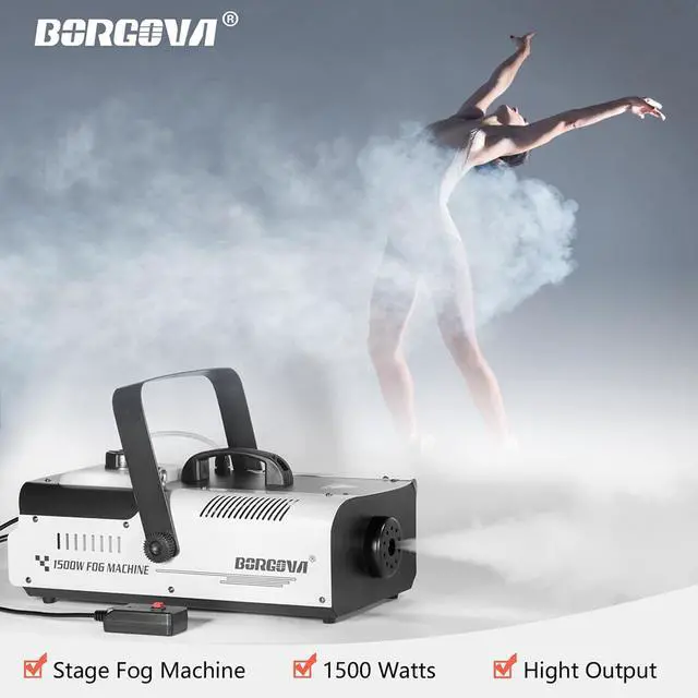 Alt view image 2 of 7 - 1500W Fog Machine 2.2L Wireless Remote Stage Smoke Machine | 1500W Fast Heat, Professional, Wireless Remote, Auto Mode, Overheat Protection, for Halloween Stage Party Theatre Events