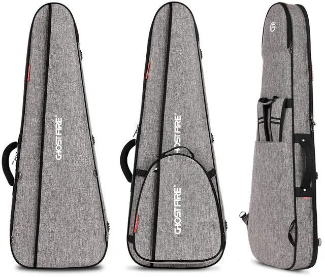 Main image of Super Thick High-End Guitar Gig Bag for ST/TL/LP/SG Guitar, Grey | Padded Electric Guitar Case for ST/TL/LP/SG Guitar, Waterproof Guitar Bag with Detachable Expansion Pouch