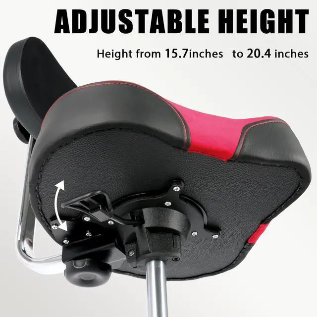 Alt view image 4 of 6 - Drum Throne with Backrest,Heavy Duty Drum Stools Height Adjustable Motorcycle Style Hydraulic Drum Seat Drum Chair for Adult Drummer(Red)