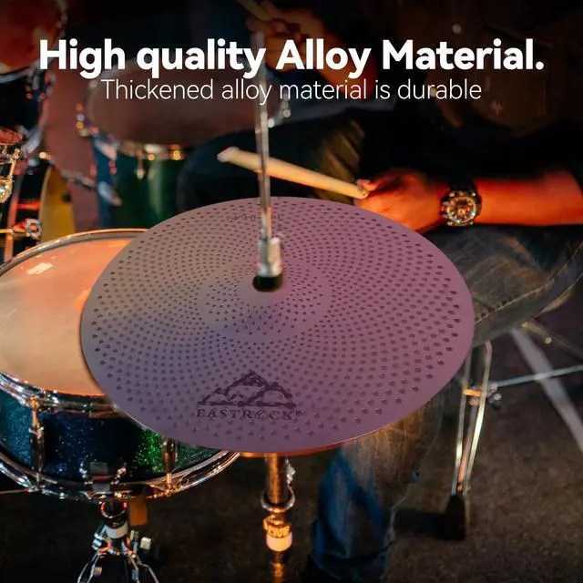 Alt view image 5 of 7 - 5 Pieces Low Volume Cymbal Pack with Cymbal Bag and Felts,Silver | Cymbals for Drum Set (14"Hi-hat+16"Crash+18"Crash+20"Ride)