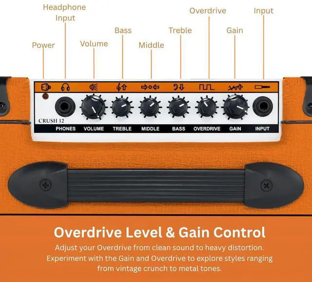 Alt view image 3 of 7 - Crush 12 12W 6" Guitar Amplifier and Speaker Combo