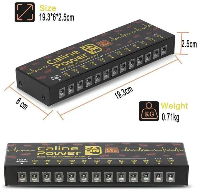 Alt view image 5 of 6 - Guitar Pedal Power Supply, True Isolated Pedalboard Power Supply with 12 Outputs, Noiselessly CP-206