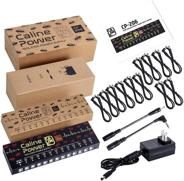 Alt view image 6 of 6 - Guitar Pedal Power Supply, True Isolated Pedalboard Power Supply with 12 Outputs, Noiselessly CP-206