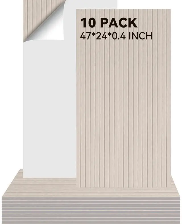 Main image of 10Pack Large Acoustic Panels, 48x24x0.4 inch Sound Proof Panels for Walls, Self-Adhesive Sound Dampening Wall Panels, Noise Absorbing Decorative Wall Panels, Wall Noise Blocker for Home Studio (Camel)