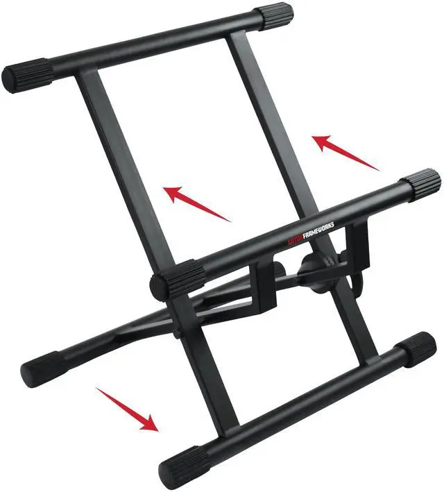 Main image of Adjustable Guitar Amp Stand, Fits Most Combo Amplifiers | Lift and angle your combo amp for better projection with adjustable height & support for loads up to 176 lb. (GFW-GTR-AMP)