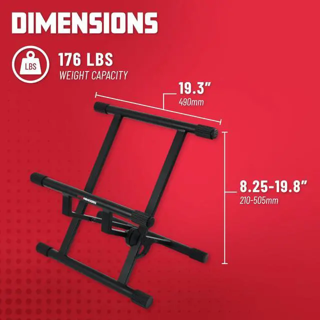 Alt view image 6 of 7 - Adjustable Guitar Amp Stand, Fits Most Combo Amplifiers | Lift and angle your combo amp for better projection with adjustable height & support for loads up to 176 lb. (GFW-GTR-AMP)