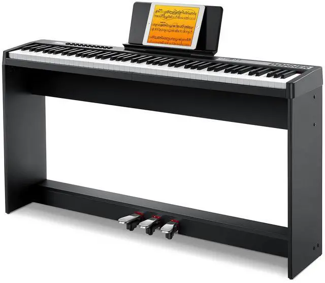 Main image of Digital Piano Keyboard Velocity-Sensitive 88 Keys with Removable Piano Stand, Compact Beginner Home Electric Piano with Split Mode, LED Digital Tube for Display, and Triple Pedal DEP-08