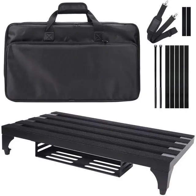 Main image of 22" x 12.5" Aluminum Alloy Guitar Pedal Board with Power Supply Tray | Includes Carry Case & Mounting Tapes, Power Supply Storage, Lightweight