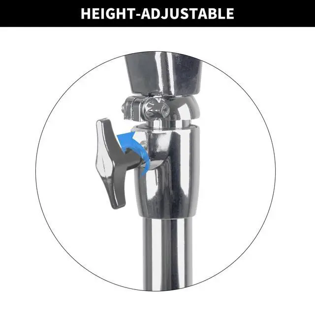 Alt view image 4 of 7 - 2 Pack Boom Cymbal Stand + Drum Sticks Holder + 2 Pair of 5A Drum Sticks | Adjustable Cymbal Stand With Counterweight Adapter for Heavy Duty Mounting Crash, Ride, Splash Cymbals, Double Braced Legs