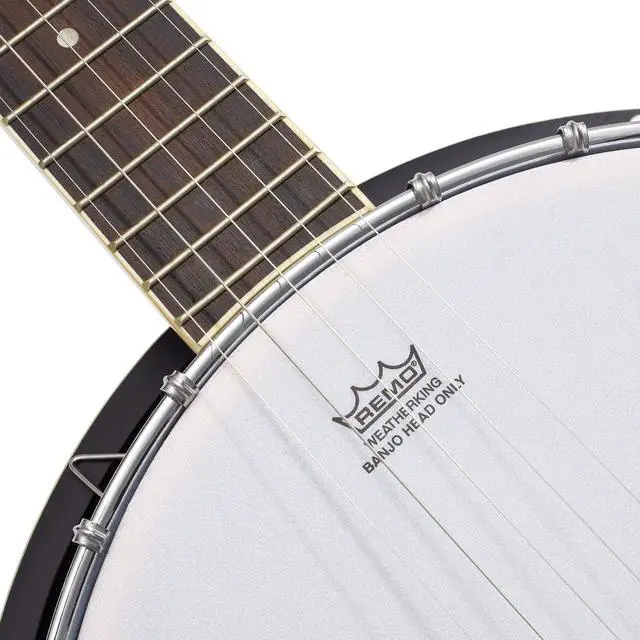 Alt view image 3 of 7 - 5-String Banjo - Full Size with 24 Brackets, Closed Back, Mahogany Resonator, Geared 5th Tuner, Padded Gig Bag