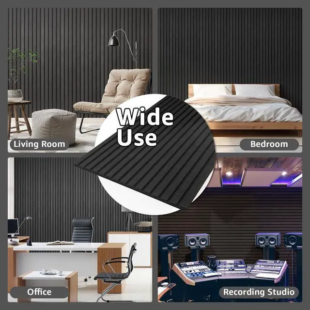 Alt view image 6 of 7 - Acoustic Panels, 48" X 24" X 0.71", Black, 5 Pack | Soundproof Wall Panels, Self Adhesive, High Density Sound Absorbing, Acoustic Treatment for Recording Studio, Office