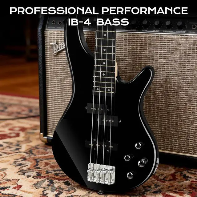 Alt view image 5 of 7 - Electric Bass Guitar 4 Strings Full-Size Standard Bass PB-Style Beginner Kit Black for Starter with Gig Bag Guitar Strap and Guitar Cable(PJ-Black)